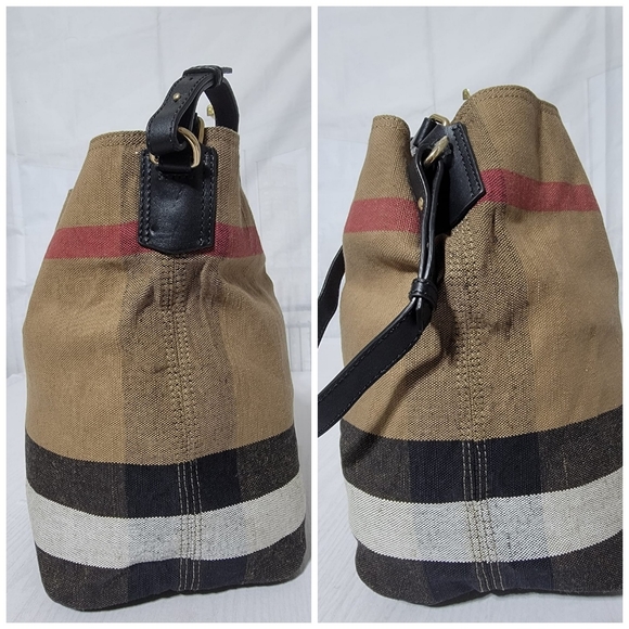 Authentic BURBERRY Ashby Hobo SaddleCanvas Mega Check - Picture 9 of 12
